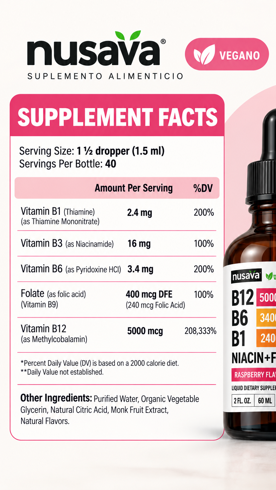 VITAMINA B12 NUSAVA COMBO X 2 UNIDADES