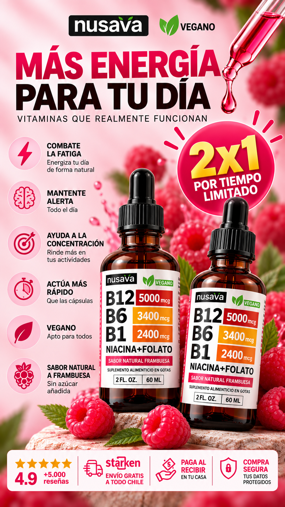 VITAMINA B12 NUSAVA COMBO X 2 UNIDADES