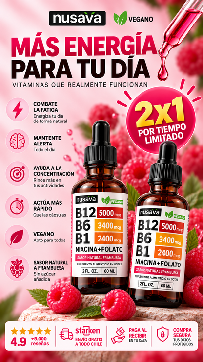 VITAMINA B12 NUSAVA COMBO X 2 UNIDADES