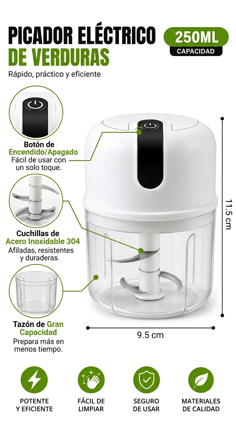 OFERTA│Picador De Alimentos Eléctrico 250ML